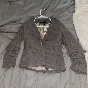 Olivaceous Brown/Orange Plaid Blazer